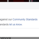Screenshot of Facebook’s error message.